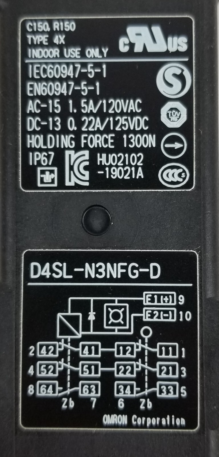 Omron D4SL-N3NFG-D Guard Lock Safety-Door Switch 1.5A 24Vdc 4NC+2NO IP67 NEW