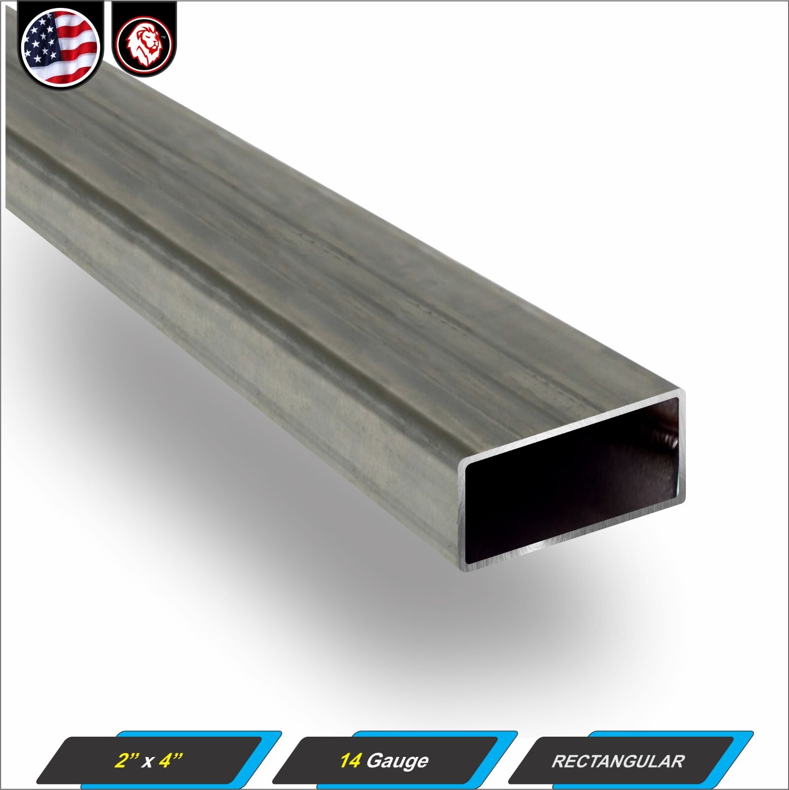 2″ x 4″ Rectangular Metal Tube – Mild Steel – 14 gauge – ERW – 12″ inch (1-ft)
