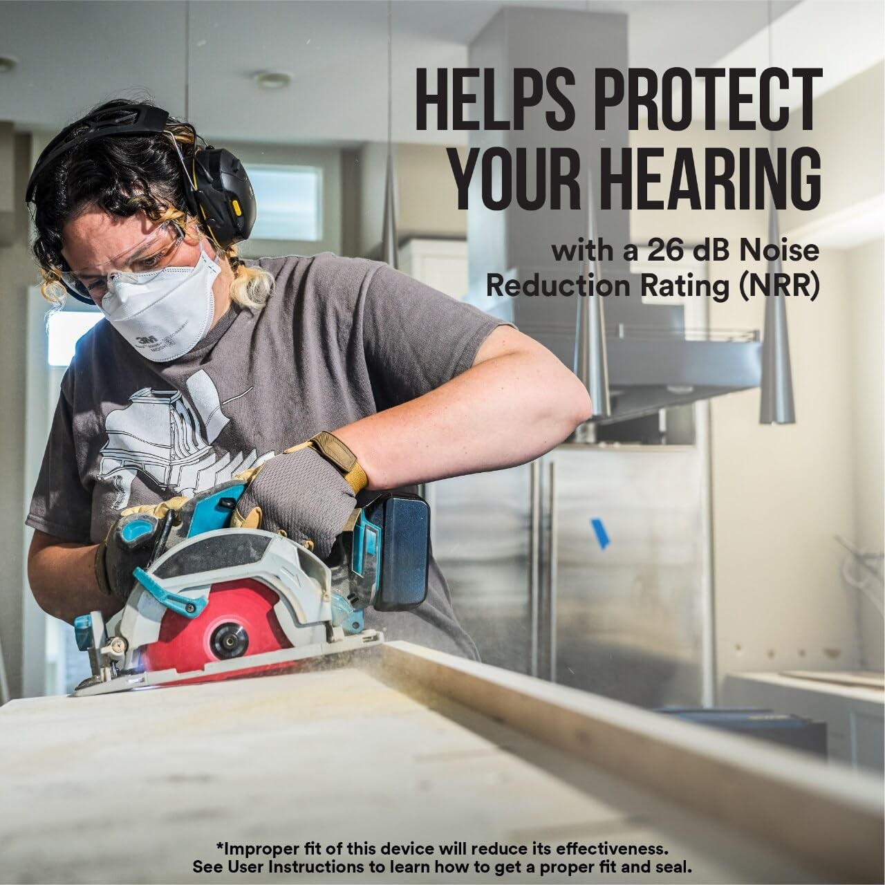 3M WorkTunes Connect Wireless Hearing Protector with Standard, Black