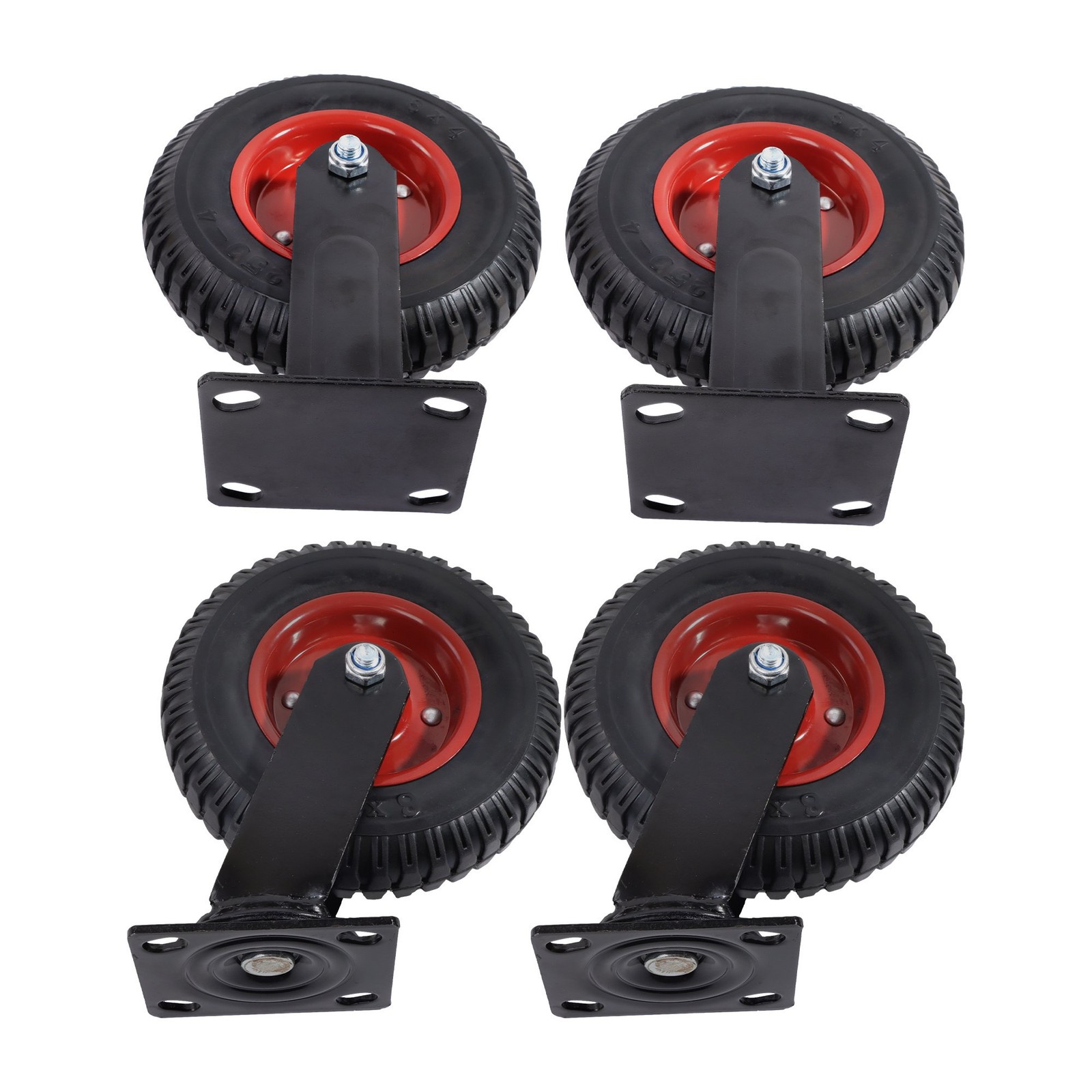 4 Pack Heavy Duty Swivel Caster Wheels 8 Inch 2 Swivel And 2 Fixed 2070Lbs