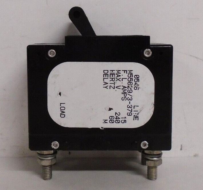 Used AIRPAX M55629/3-379 Circuit Breaker | 15 A / 240 Max V | 60 Hz | Delay: M