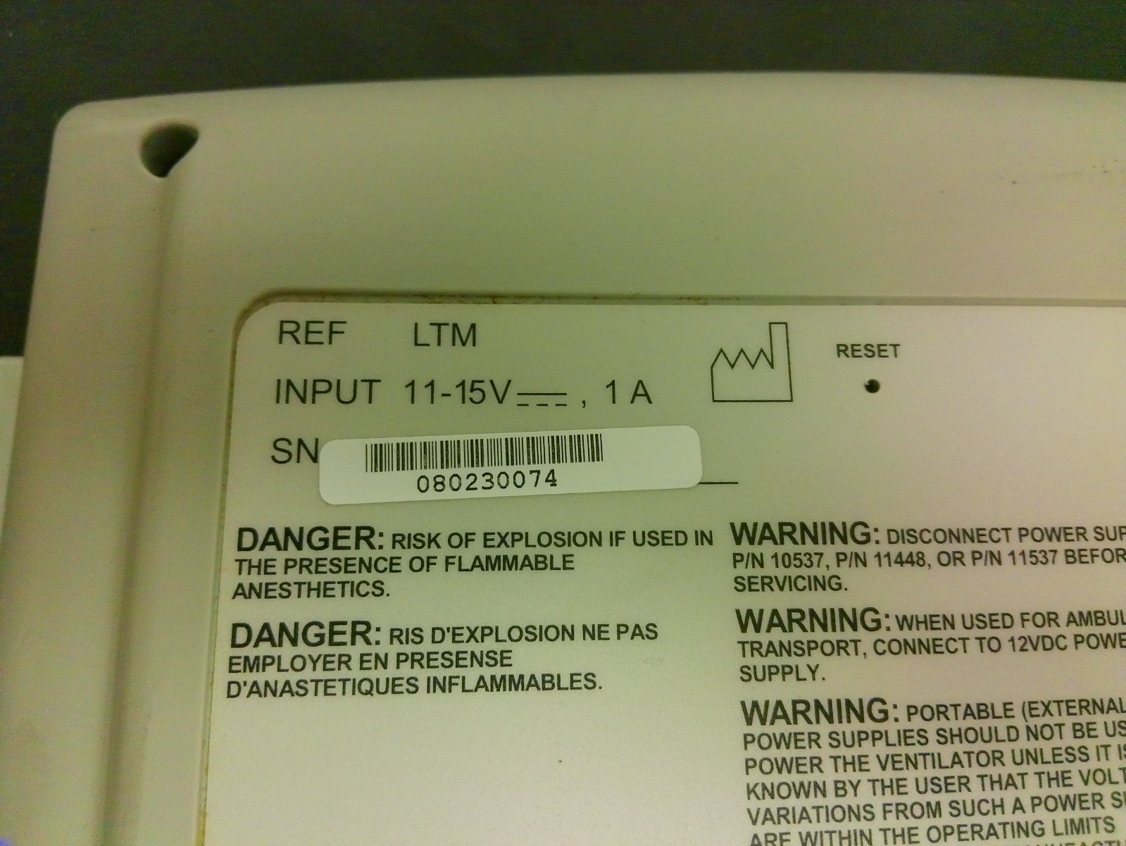 Pulmonetic Systems LTM Graphic Patient Monitor 17678-001 for CareFusion LTV 1200