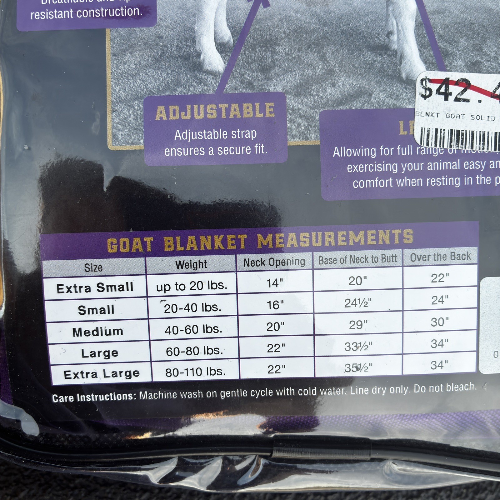 Weaver Livestock Nylon Goat Blanket with Solid Butt Small Purple farm livestock