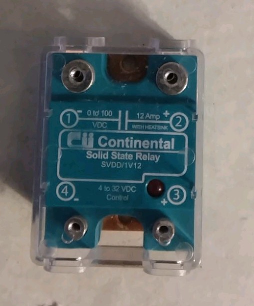 SOLID STATE RELAY 4-32VDC CONTROL 0-100VDC@12A LOAD CONTINENTAL-SVDD/1V12 NEW