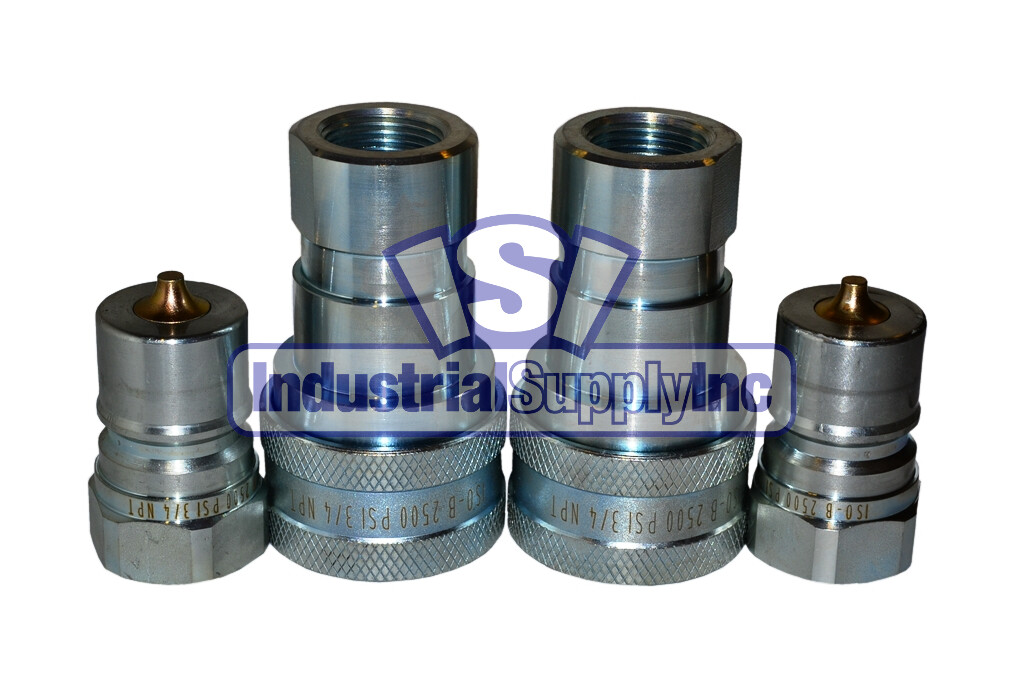Quick Coupler | ISO 7241-1 B | 3/4″ NPT Pipe Threads | Complete Set | 2 PK