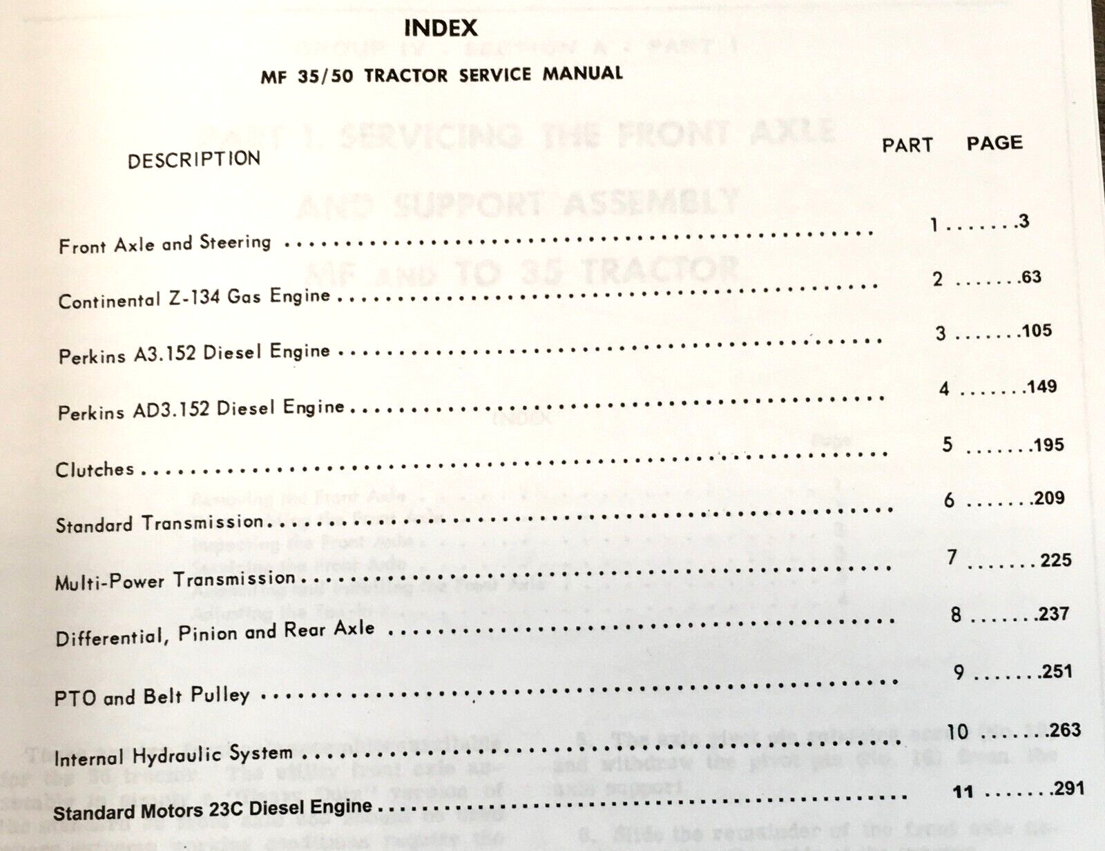 30 35 50 Tractor Service Manual Massey Ferguson MF 35 50 MF30 MF50 TO35 F-40