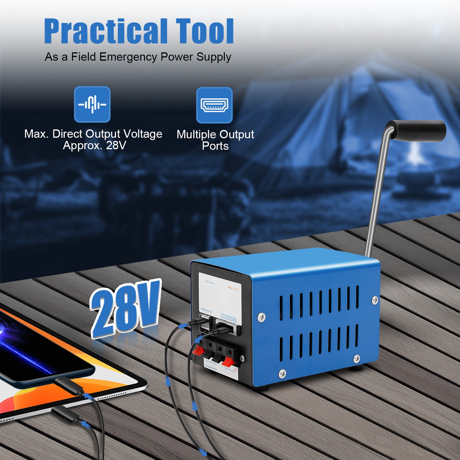 Emergency Hand Crank USB Charger Manual Power Generator for Camping Hiking
