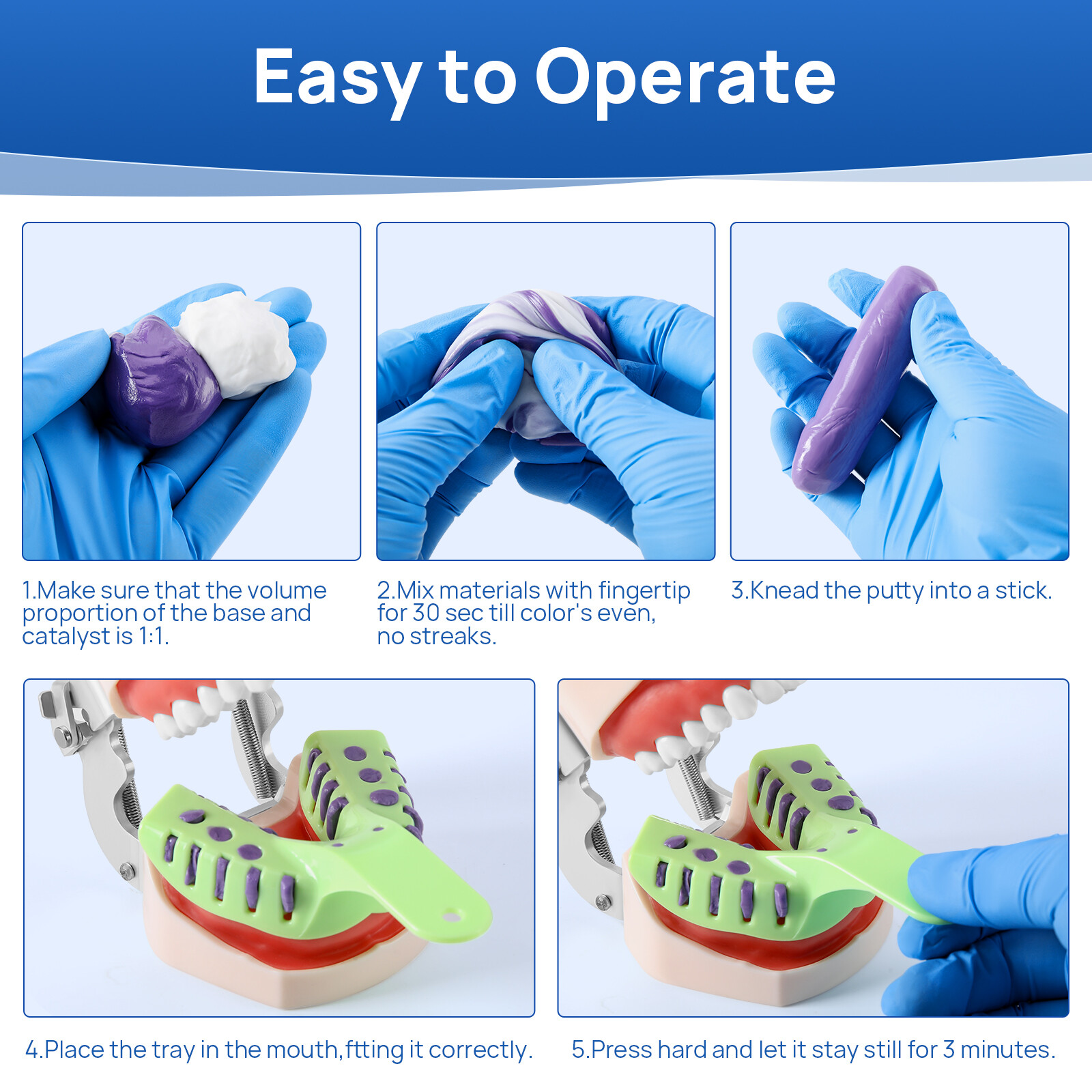 JMU Dental Putty 400G Regular/Fast Set PVS VPS Impression Material Base+Catalyst