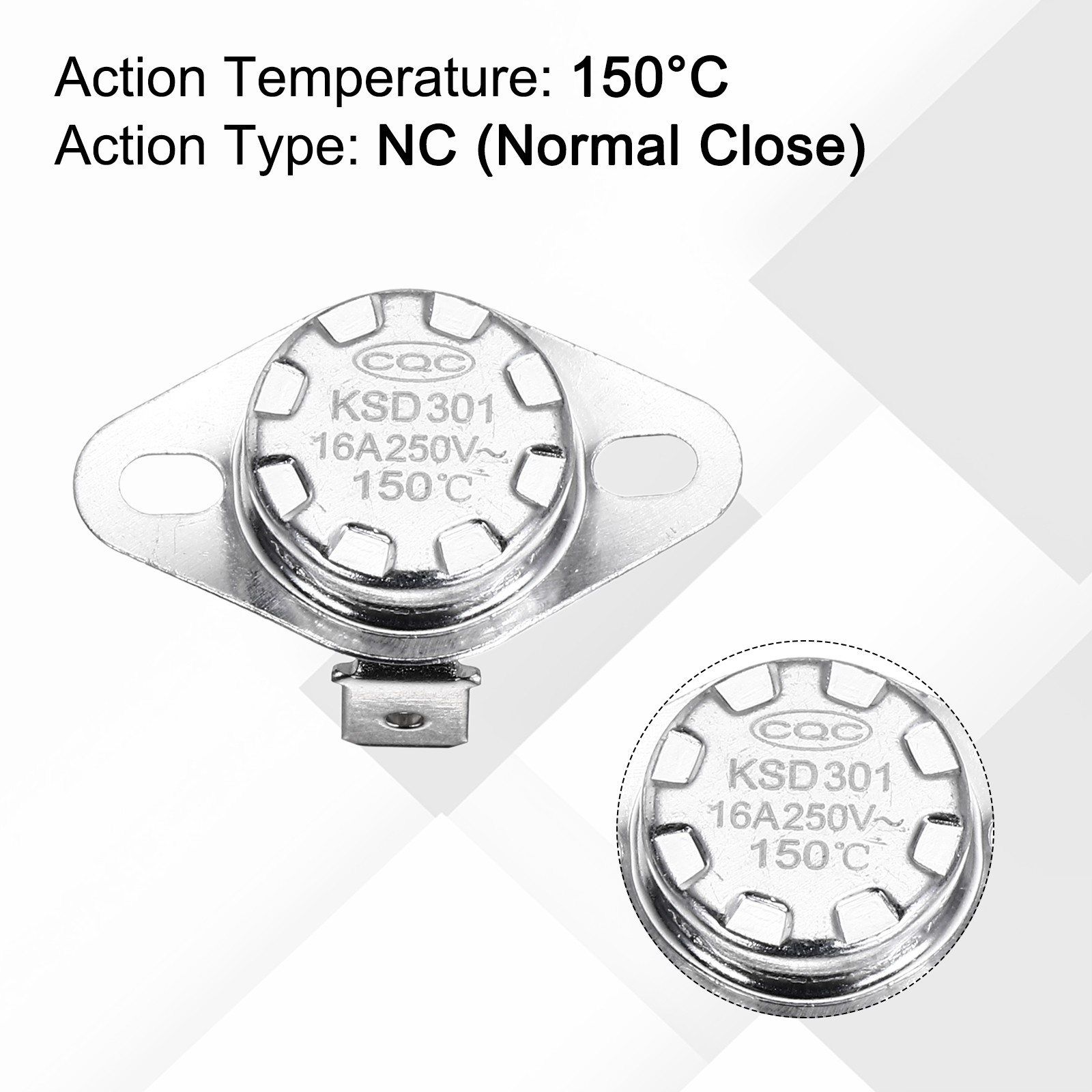 KSD301 Thermostat 150℃/302°F 16A N.C Temperature Switch 4 Pcs