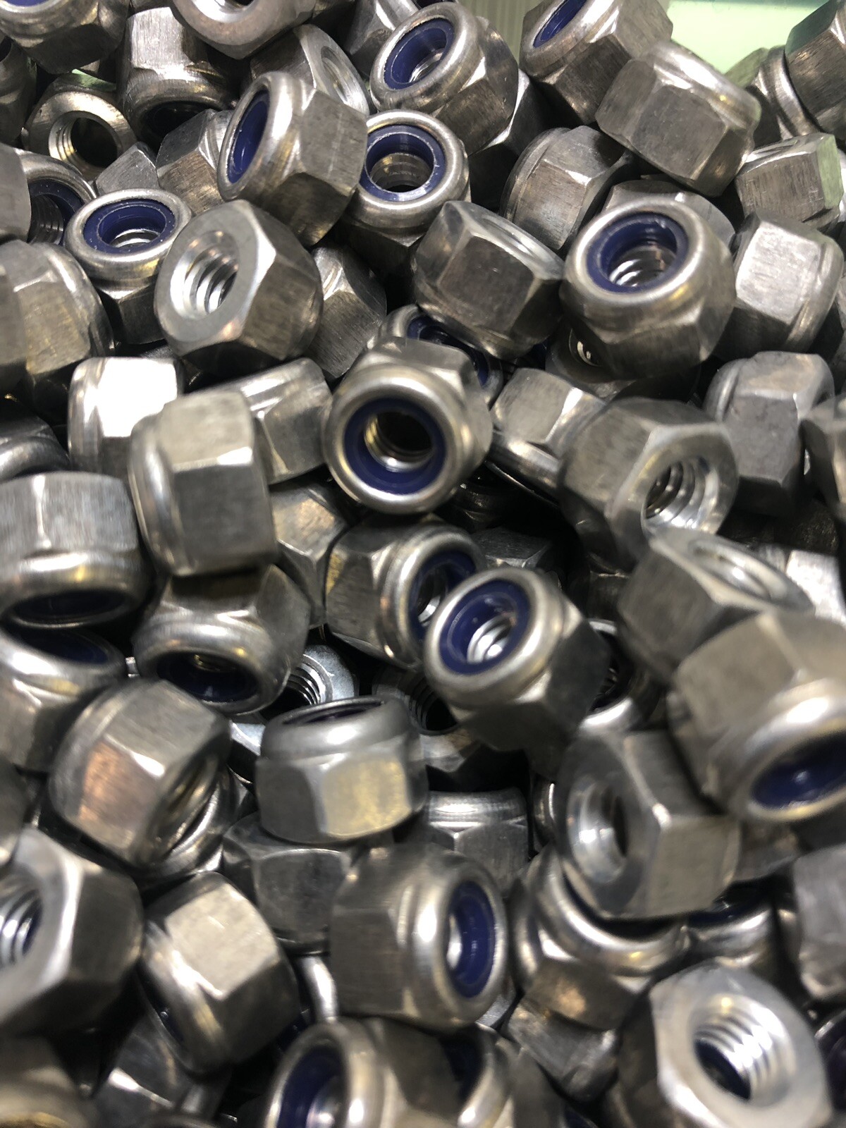 (50ea) 1/4-20 Aluminum Nyloc Lock Nuts, Nylon Insert