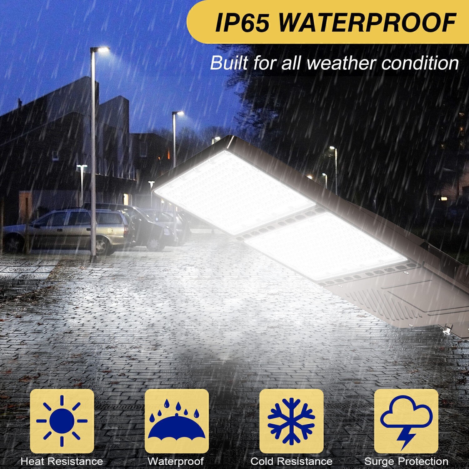 320W LED Parking Lot Pole Light Commercial Shoebox Street Fixtures Dusk to Dawn