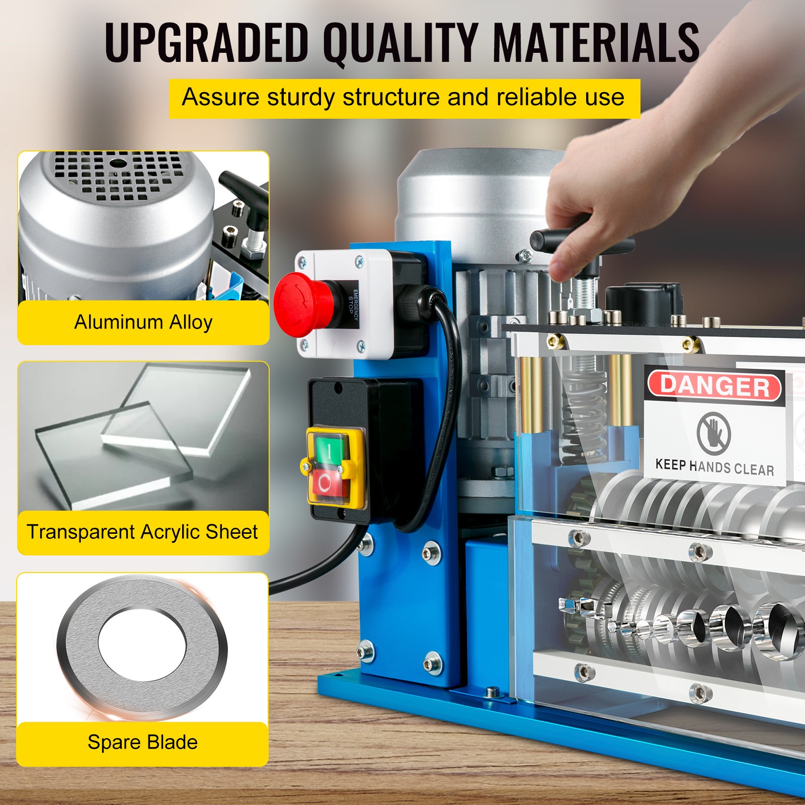 VEVOR 0.06-1.49inch Electric Wire Stripping Machine Power Wire Stripping Machine