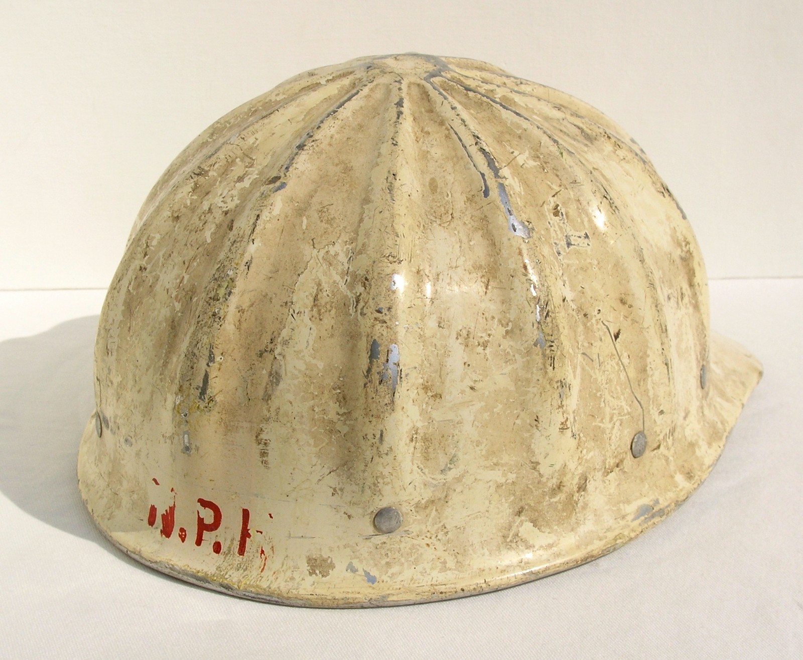 Vintage Fibre Metal Super Lite White Aluminium Hard Hat w/Liner