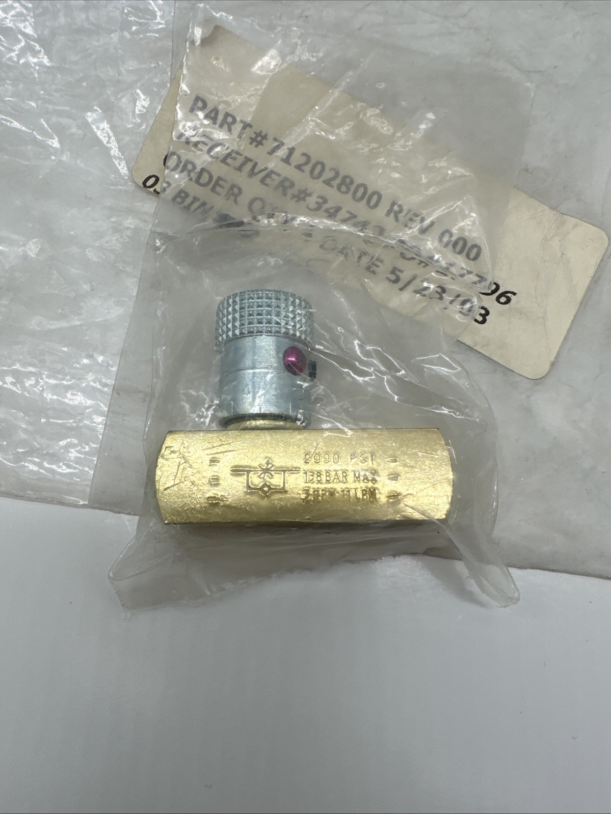 Parker F800B Colorflow Brass Hydraulic Flow Control Valve 2000PSI (2206)