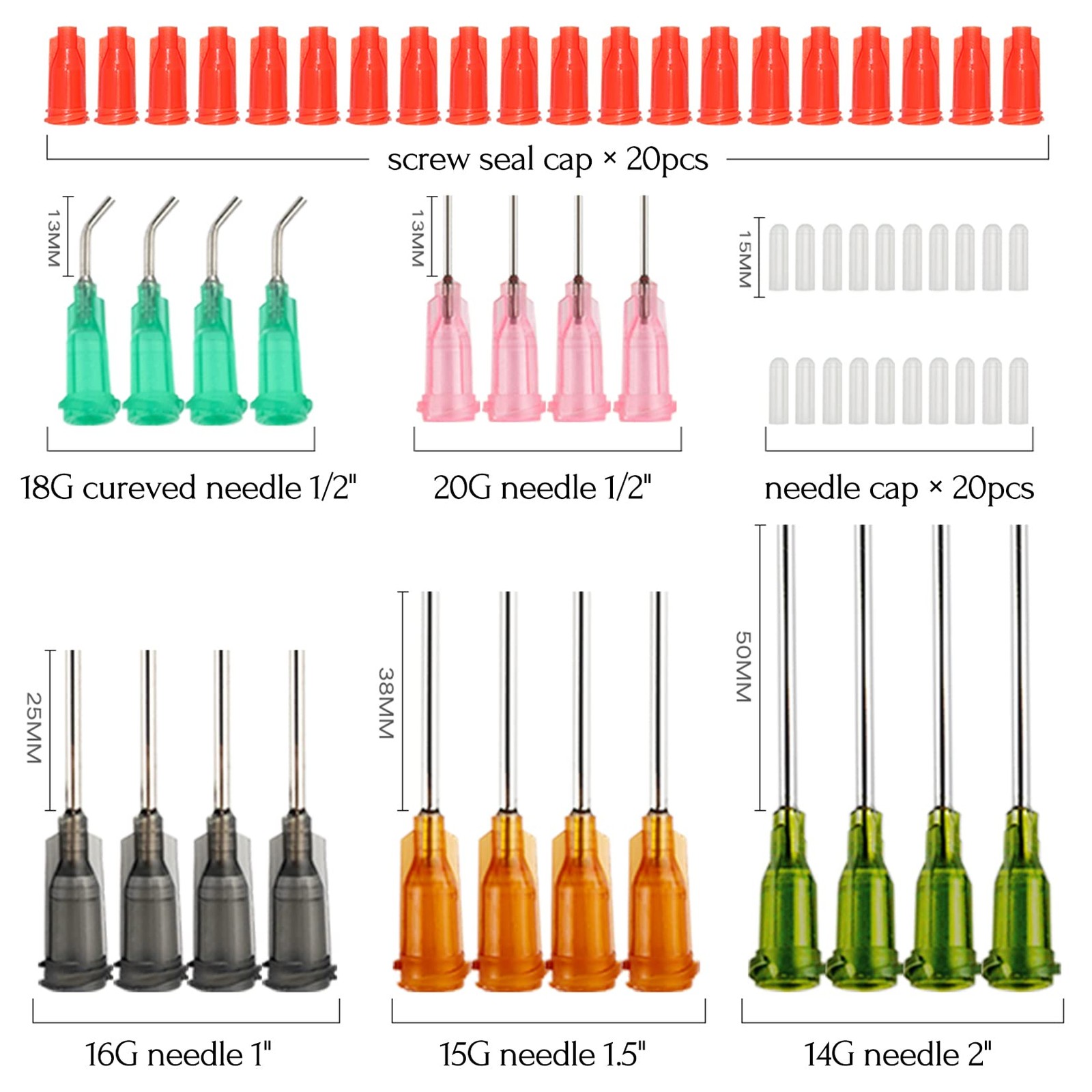 Glue Applicator Syringe with Blunt Tip Needle and Cap, for Liquid, Glue, Ink,