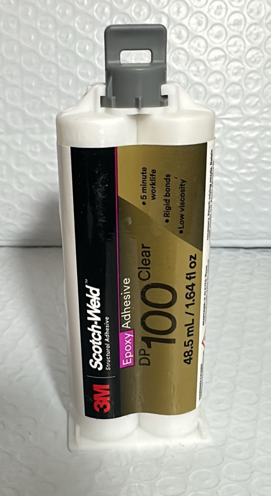 M Scotch-Weld DP100 Clear Epoxy Adhesive, 48.5 mL, Two-Part, Exp 08/2027