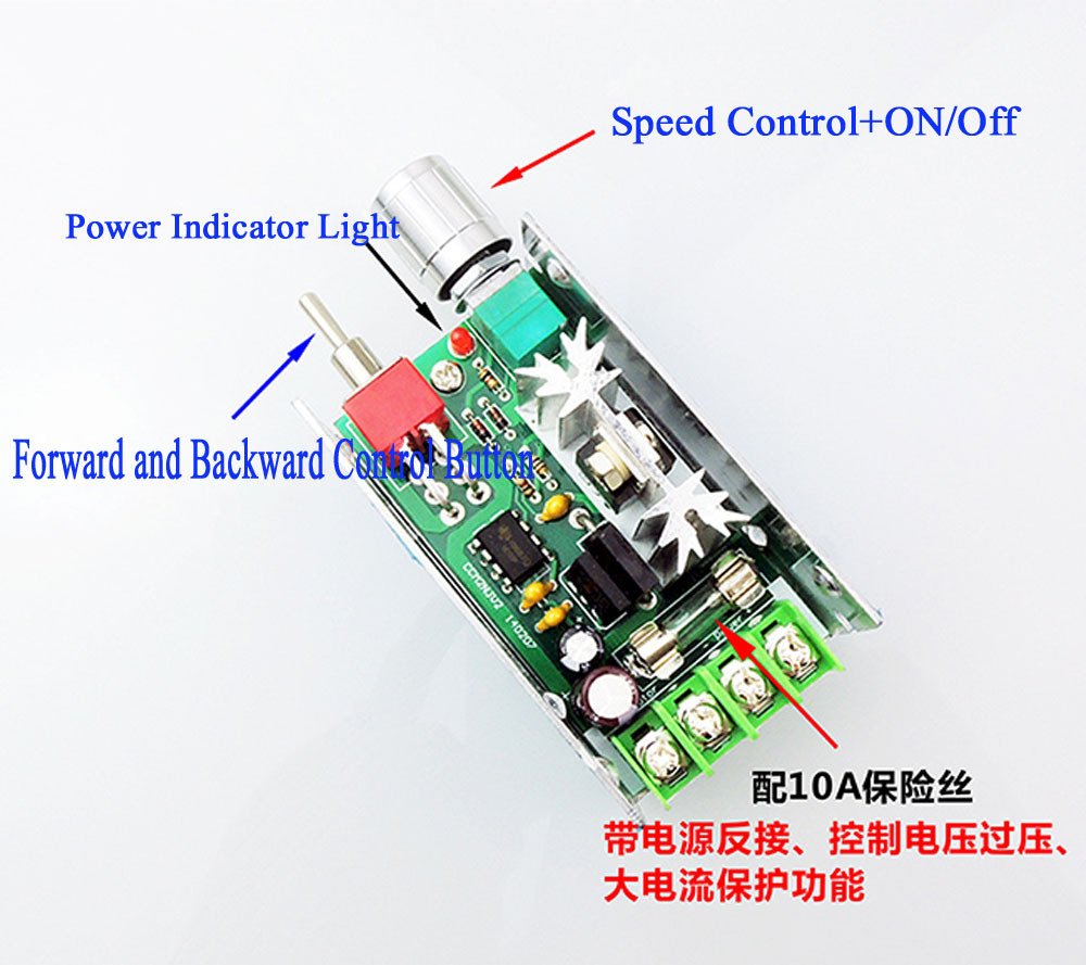 12V 24V 3A DC Motor Speed Controller Adjustable Driver Switch PWM HHO Reversing