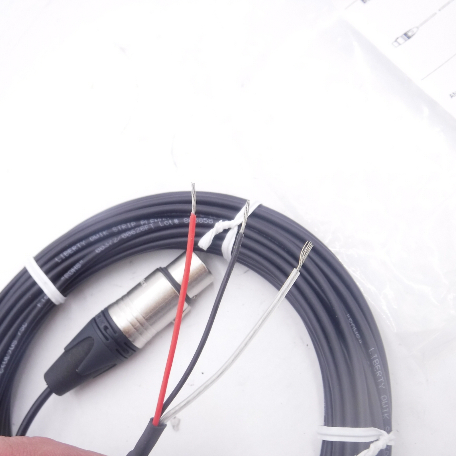 50′ Panel Crafters XLR 3-Pin To Blunt Install Cable 22 AWG Shielded Audio Cable