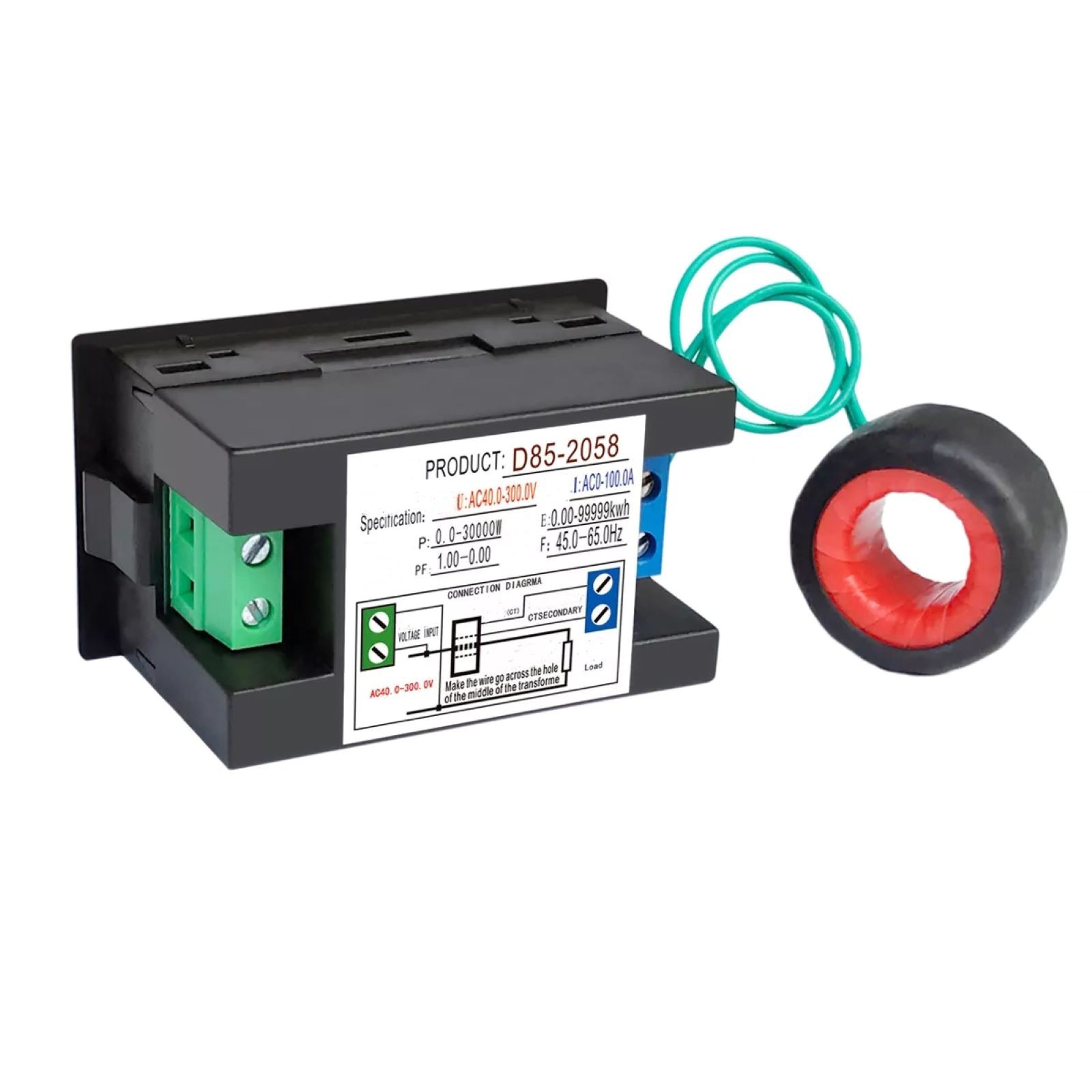 1PCS Digital LCD AC Panel Meter Assembly Kit With 0.00-1.00PF Power factor