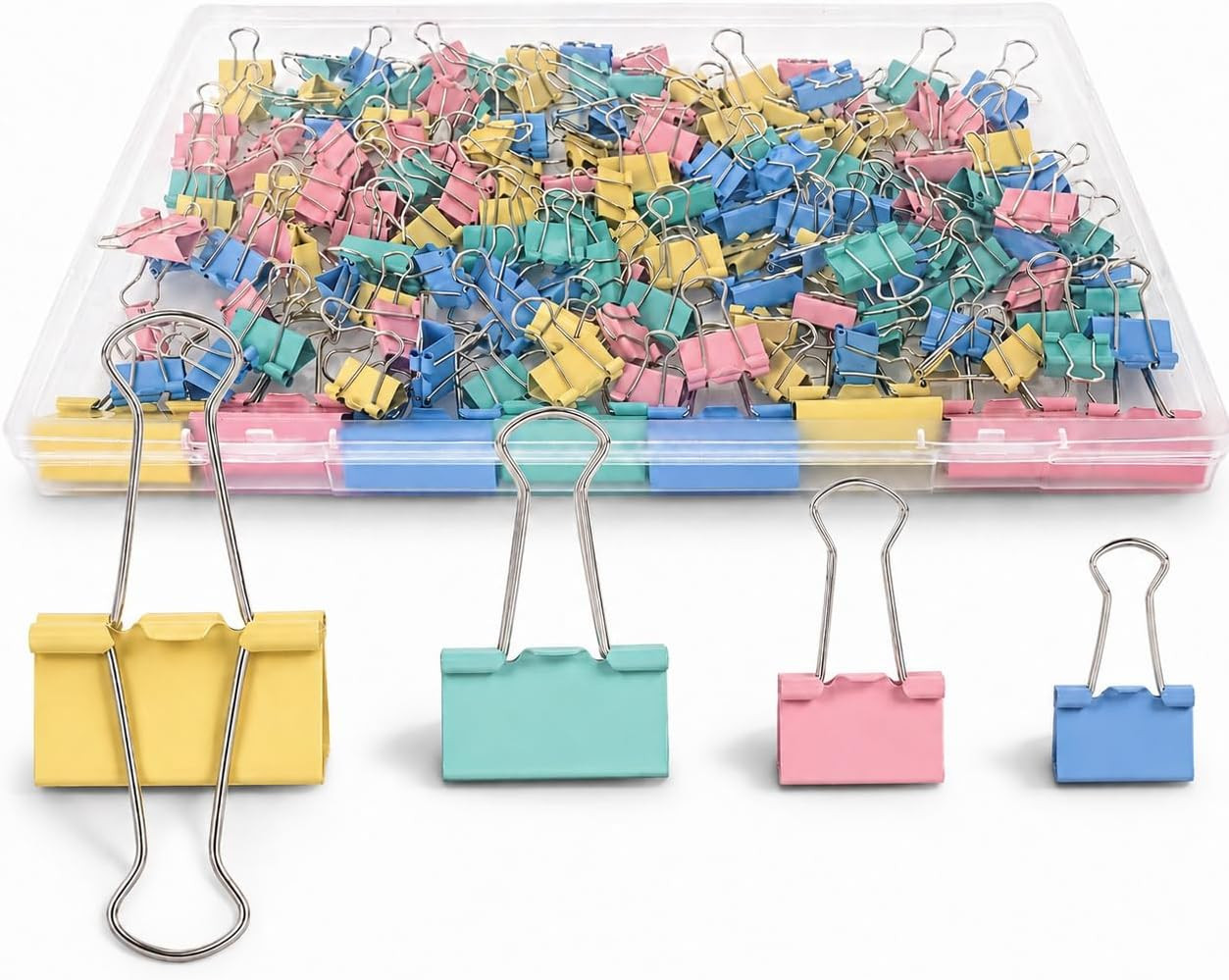 180Pcs Colorful Binder Clips Assorted Size, Metal Paper Clips for Daily Use | Cl