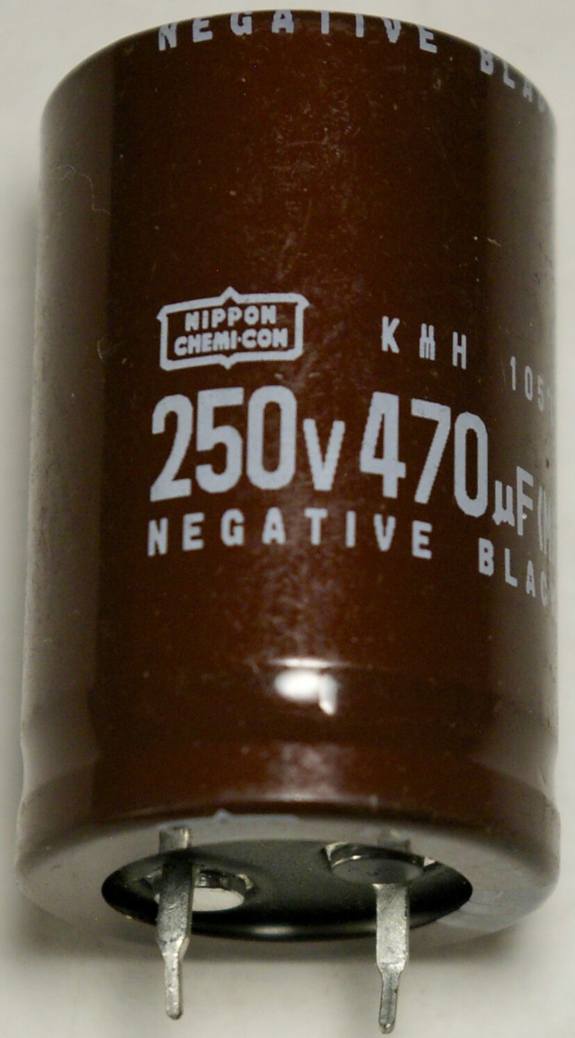 470uF 250V 105°C 22x35mm Snap In Electrolytic Capacitor Nippon Chemi-Con Quan 2