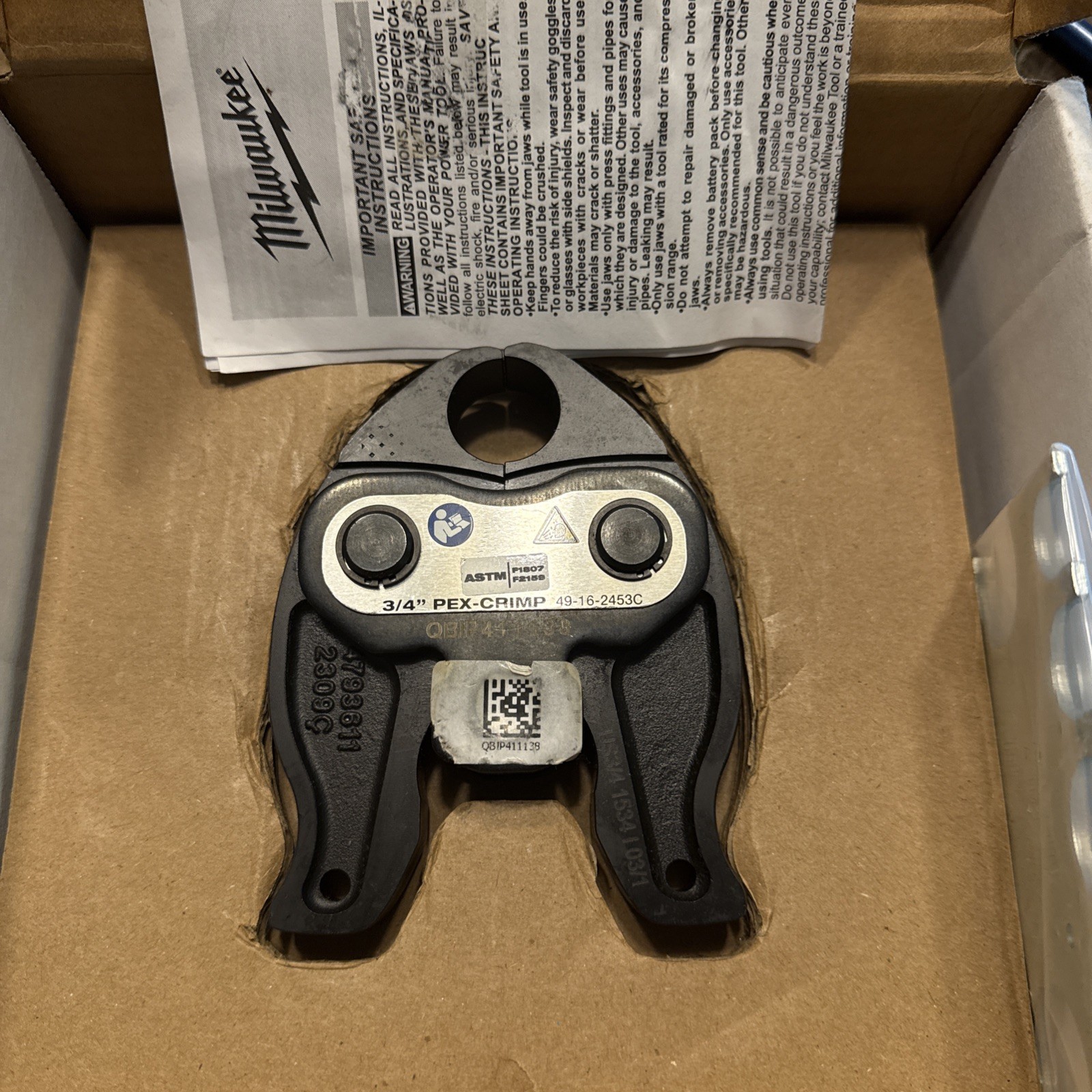Milwaukee 3/4 » Led-crimp Press Jaw 49-16-2453C New In Box
