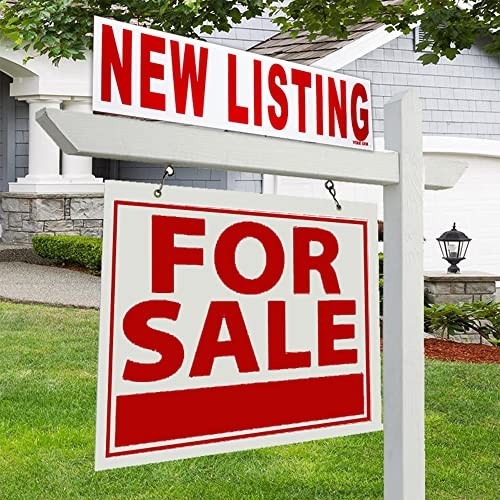 6 Pack Real Estate Rider Signs 6×24″ – For Sale, Open House, Sold, New Listing –