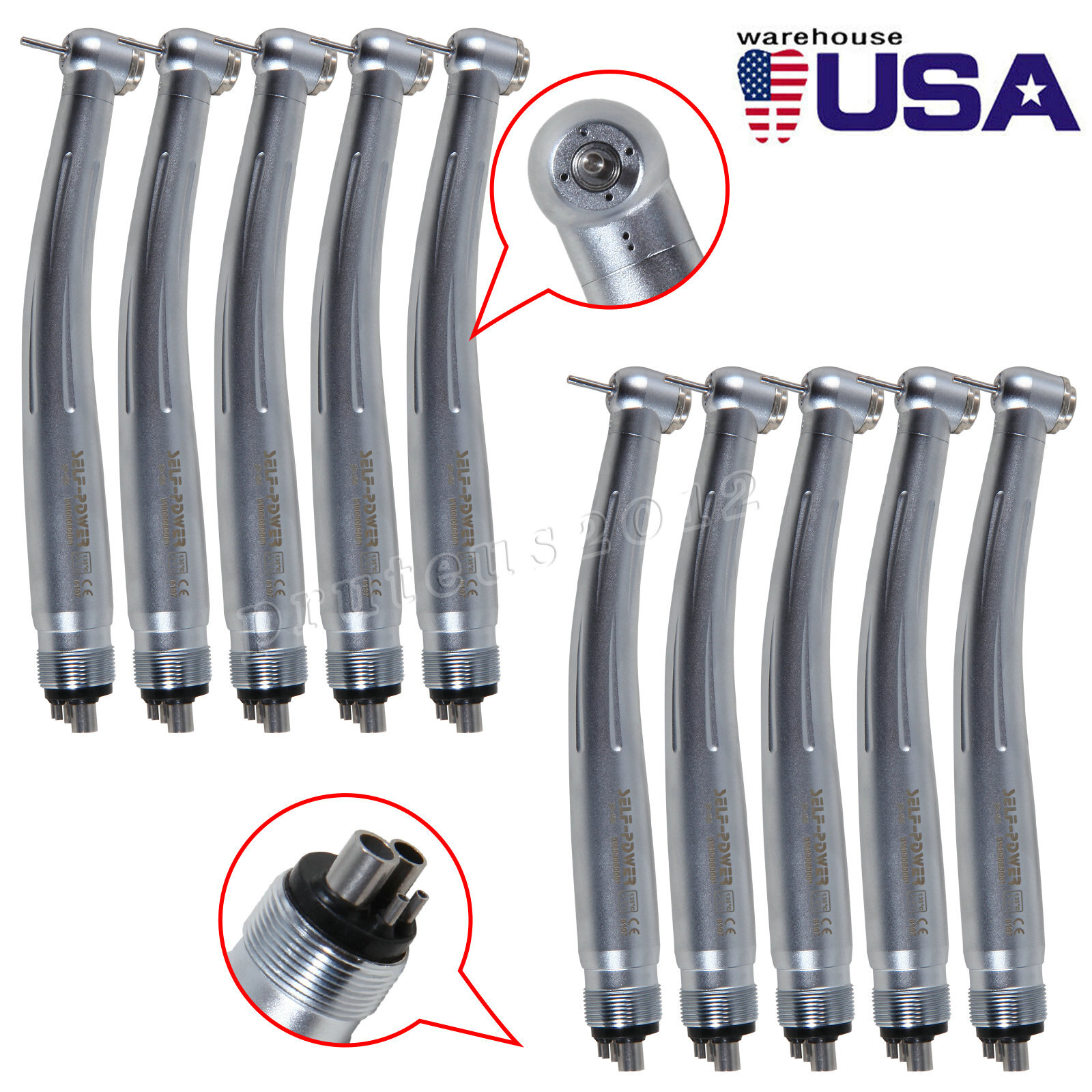 10 * Dental 4 Hole High speed Handpiece Turbina NSK Style Standard Head STNABM
