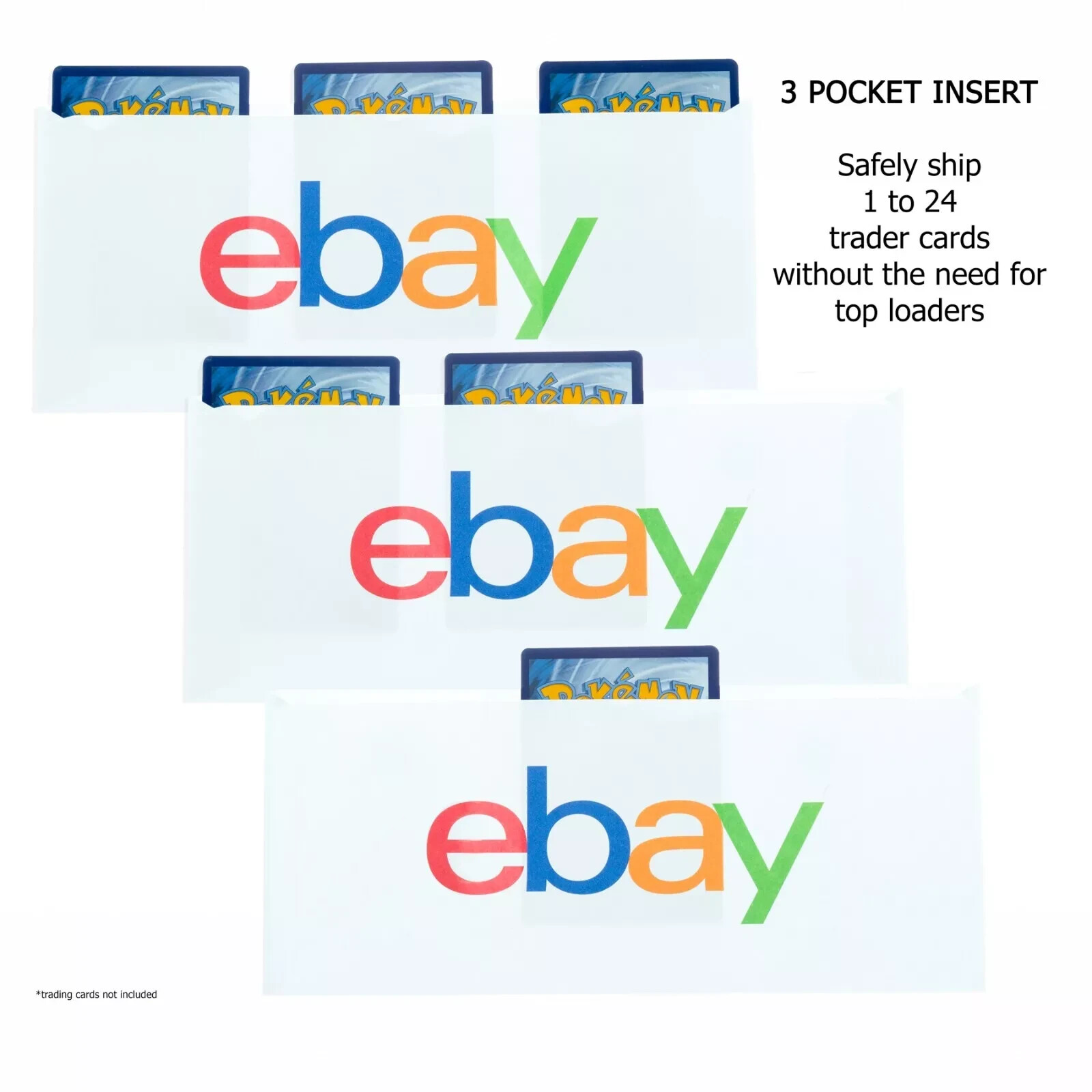 3 Pocket Ebay Logo Trading Card Envelopes 5 count