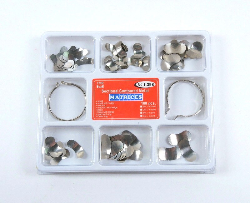 Dental Sectional Contoured Metal Matrices Refill Matrix Band Ledge 35-50um Kit