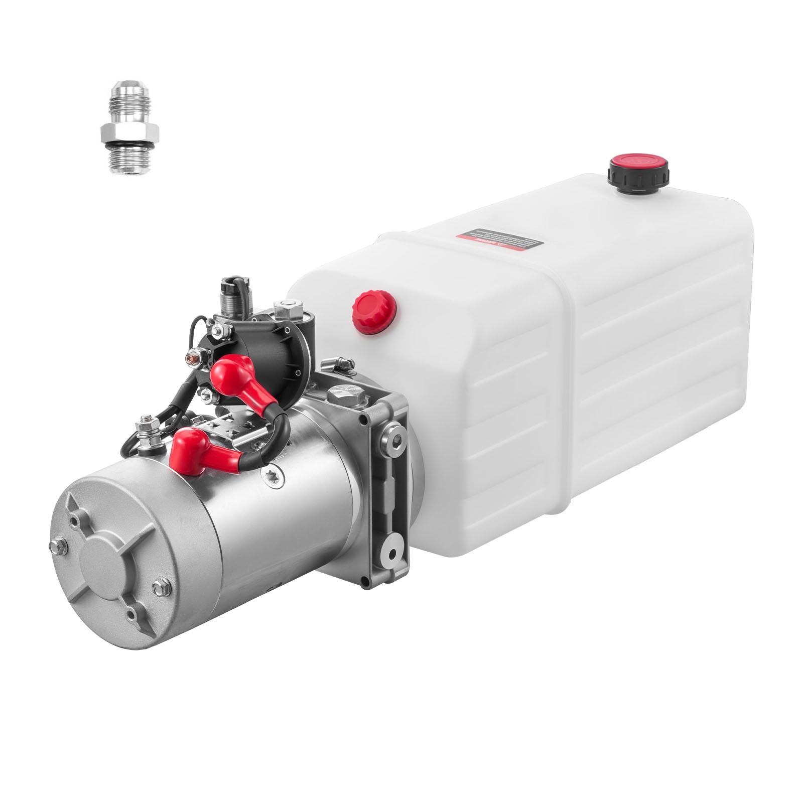 Uimoso 6 Quart Single Acting Hydraulic Pump Dump Trailer Power Unit DC 12V SAE#6