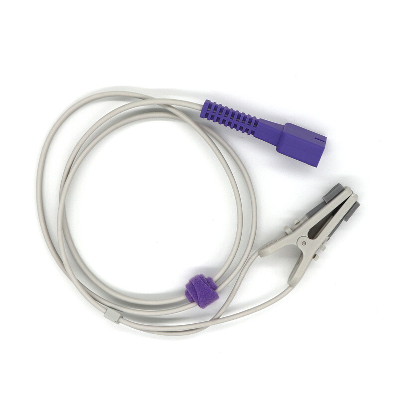Adult Ear Clip Probe Ear Lingual SpO2 Sensor 3ft Compatible Baxter 9Pin