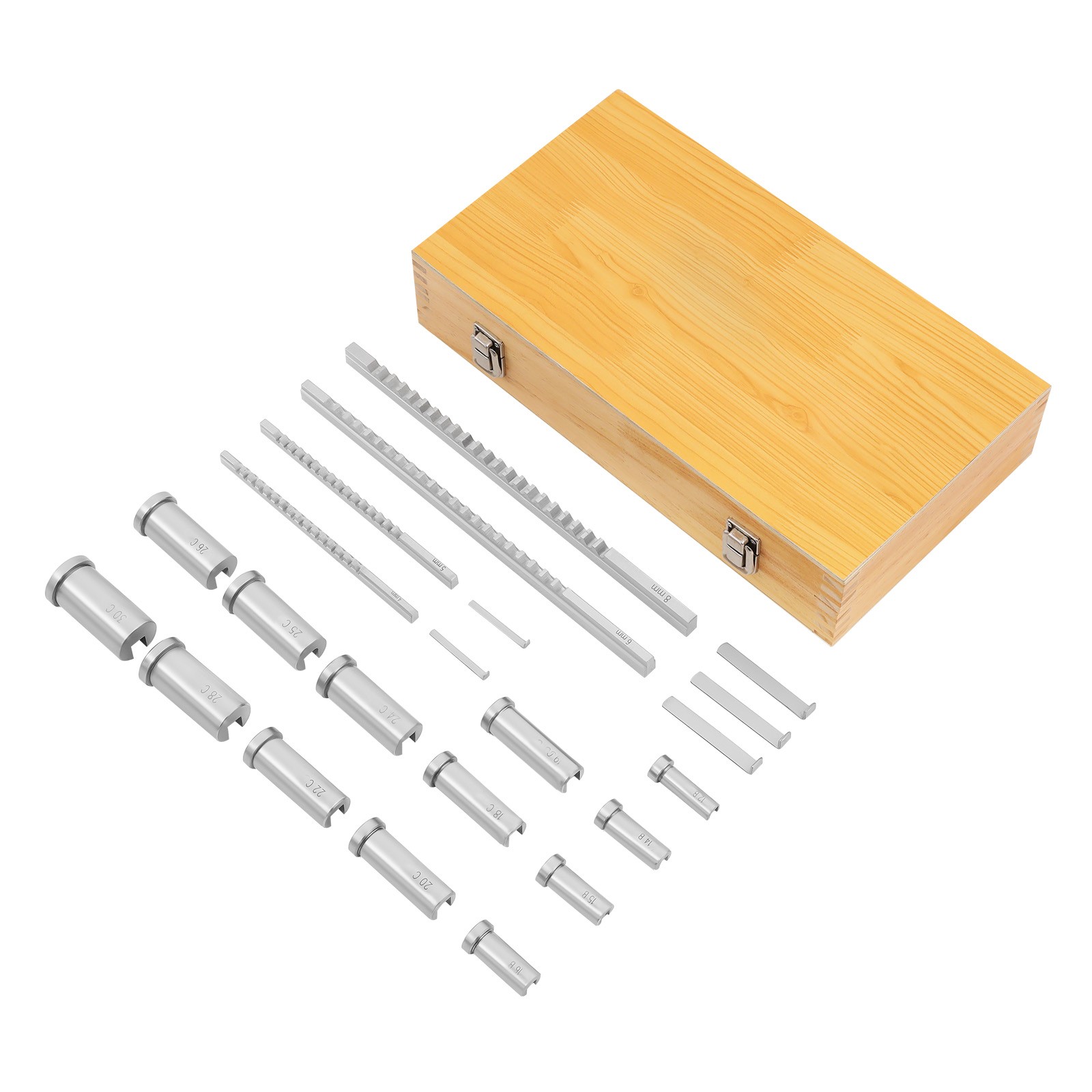22pcs Keyway Broach Kit Metric Size Set HSS CNC Metalworking Tool