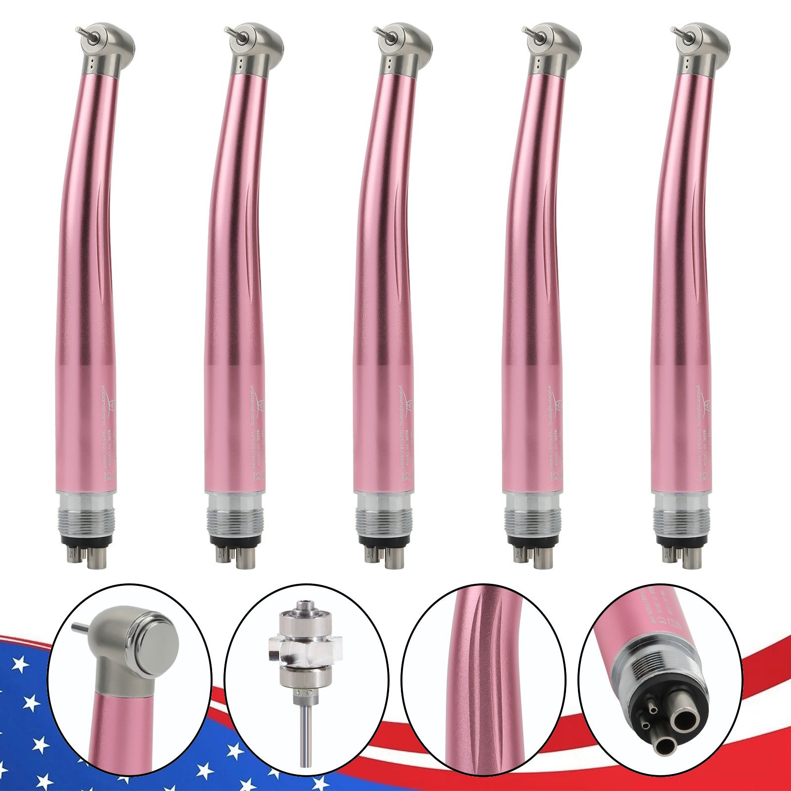 US NSK Dental High Speed Handpiece Air Turbine Anti-retraction 4 Hole Colorful