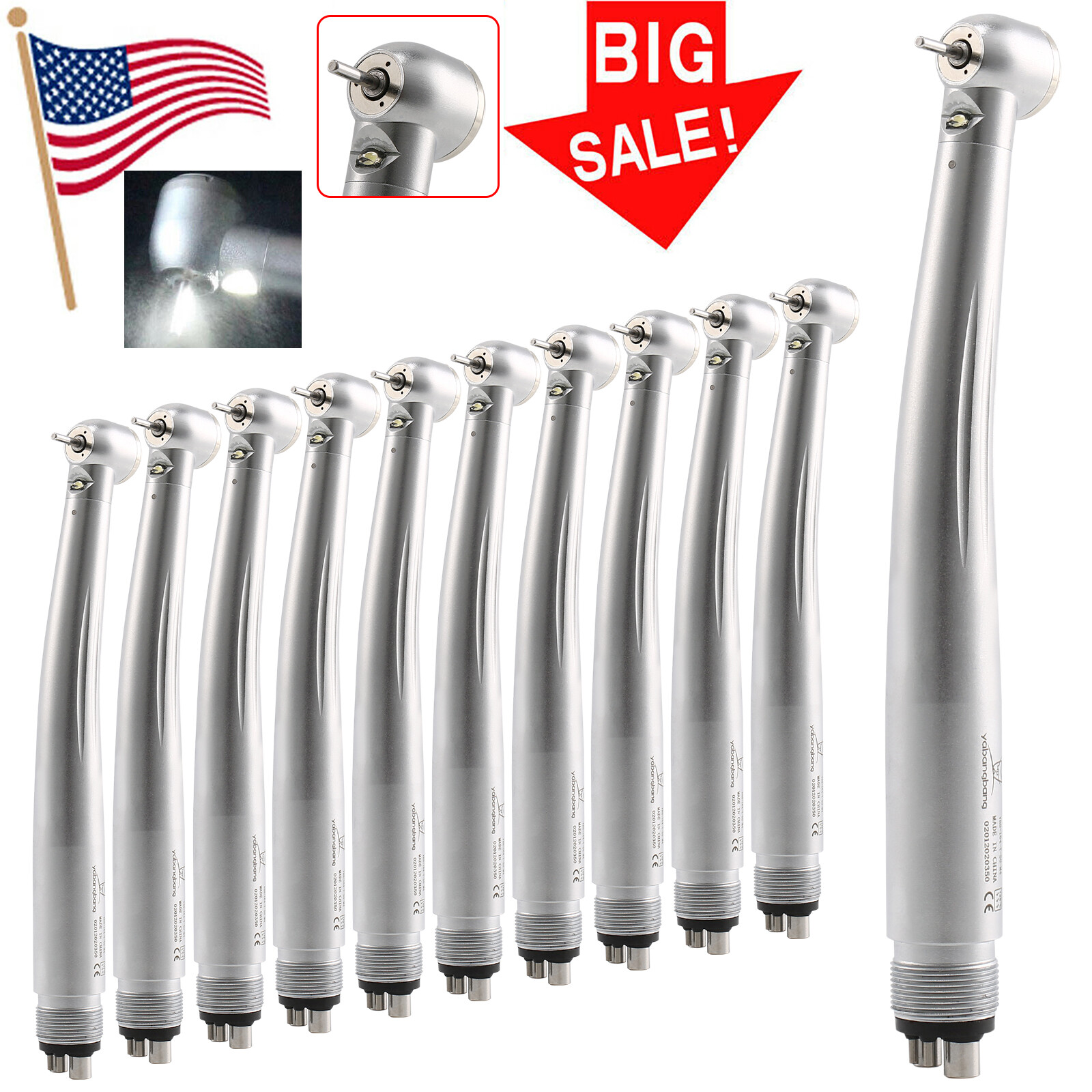 1-10 Yabangbang Dental LED E-generator / High Speed Handpiece 4/2 Hole NSK Style