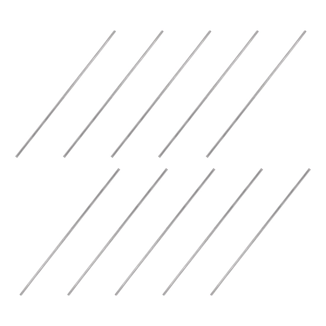 2mm x 200mm 304 Stainless Steel Solid Round Rod DIY Craft 10 of pack