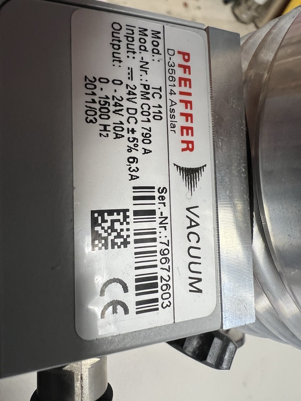 Pfeiffer Vacuum HiPace 80 Turbo Pump with TC 110 24v Controller – PM C01 970 A