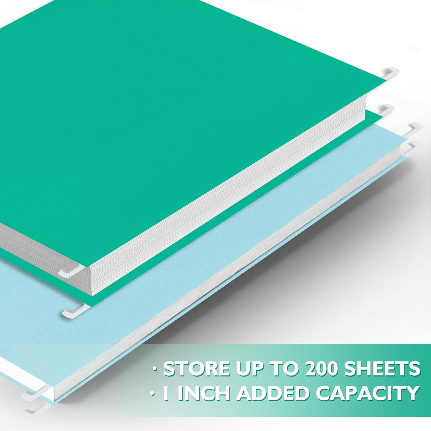 25 Packs Hanging File Folders,Bright Green Hanging File Folders Letter Size,Hang