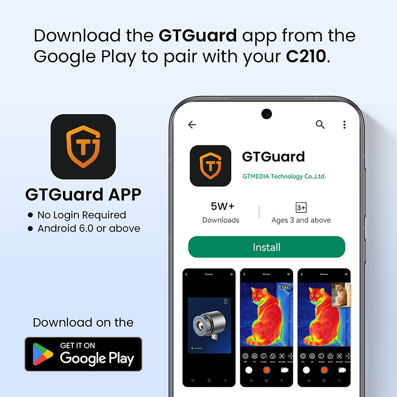 GTGUARD C210 Ai 512×384 Portable Thermal Camera Imager for Android Mobile Phone