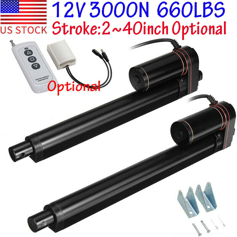 Linear Actuator 12V Heavy Duty Waterproof Stroke 2″~40″ 1000MM 3000N 660lb 5mm/s