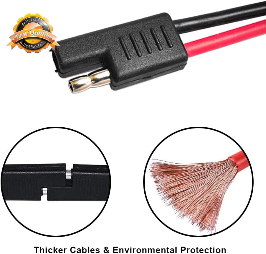 5pc SAE Connector 2 Pin Quick Disconnect Wire Harness 12V 12AWG 12in