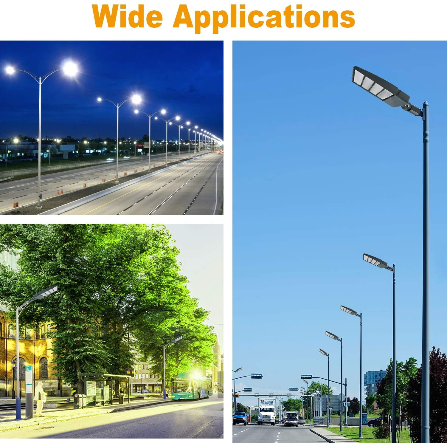 300W LED Shoebox Parking Lot light Fixture with Dusk to Dawn Photocell 5000K DLC