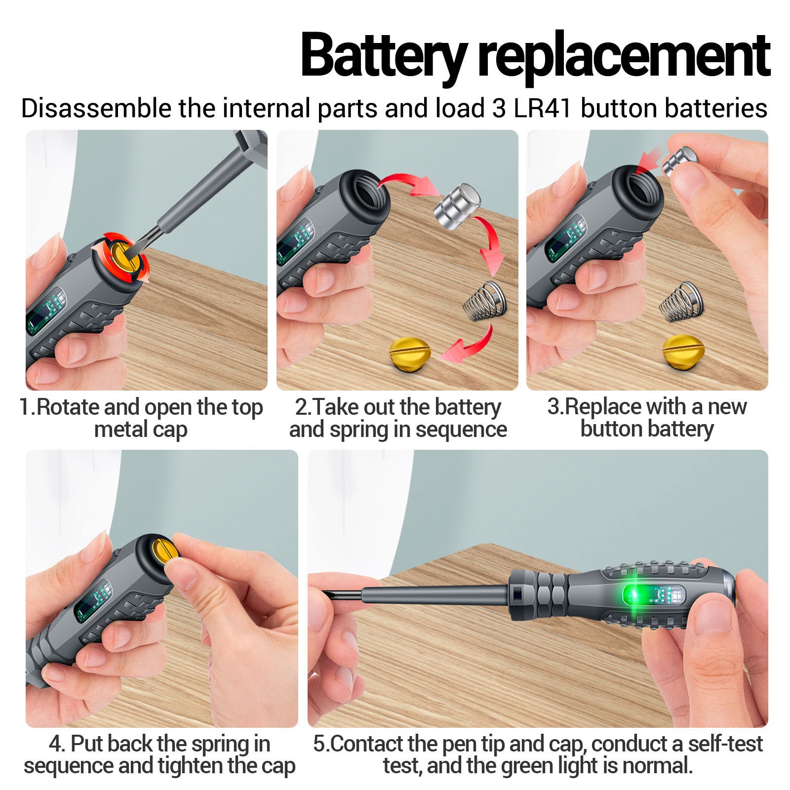 1PC Electrical Voltage Tester Pen Screwdriver AC Non-Contact Power Detector-