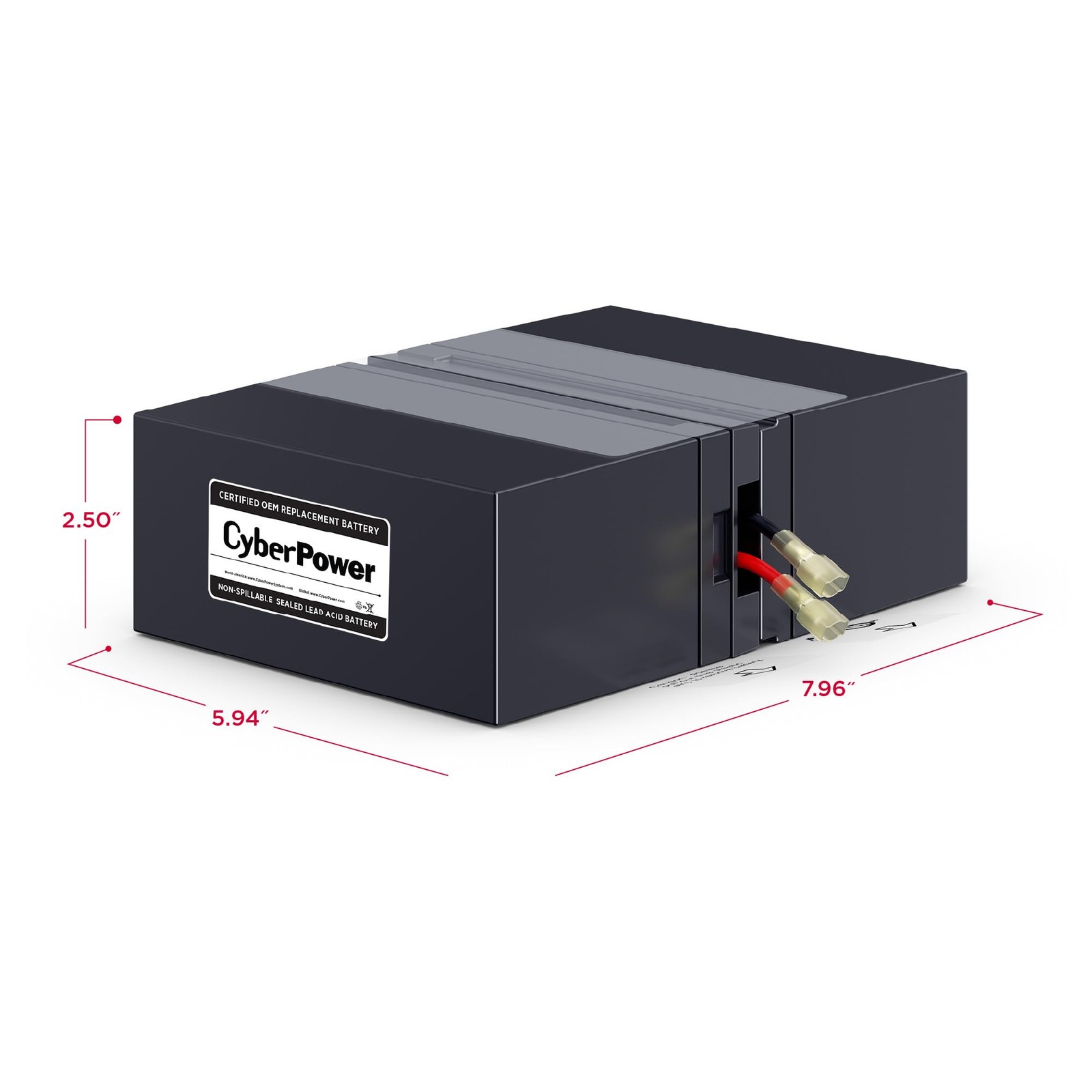 CyberPower RB1280X2D UPS Replacement Battery Cartridge, Black