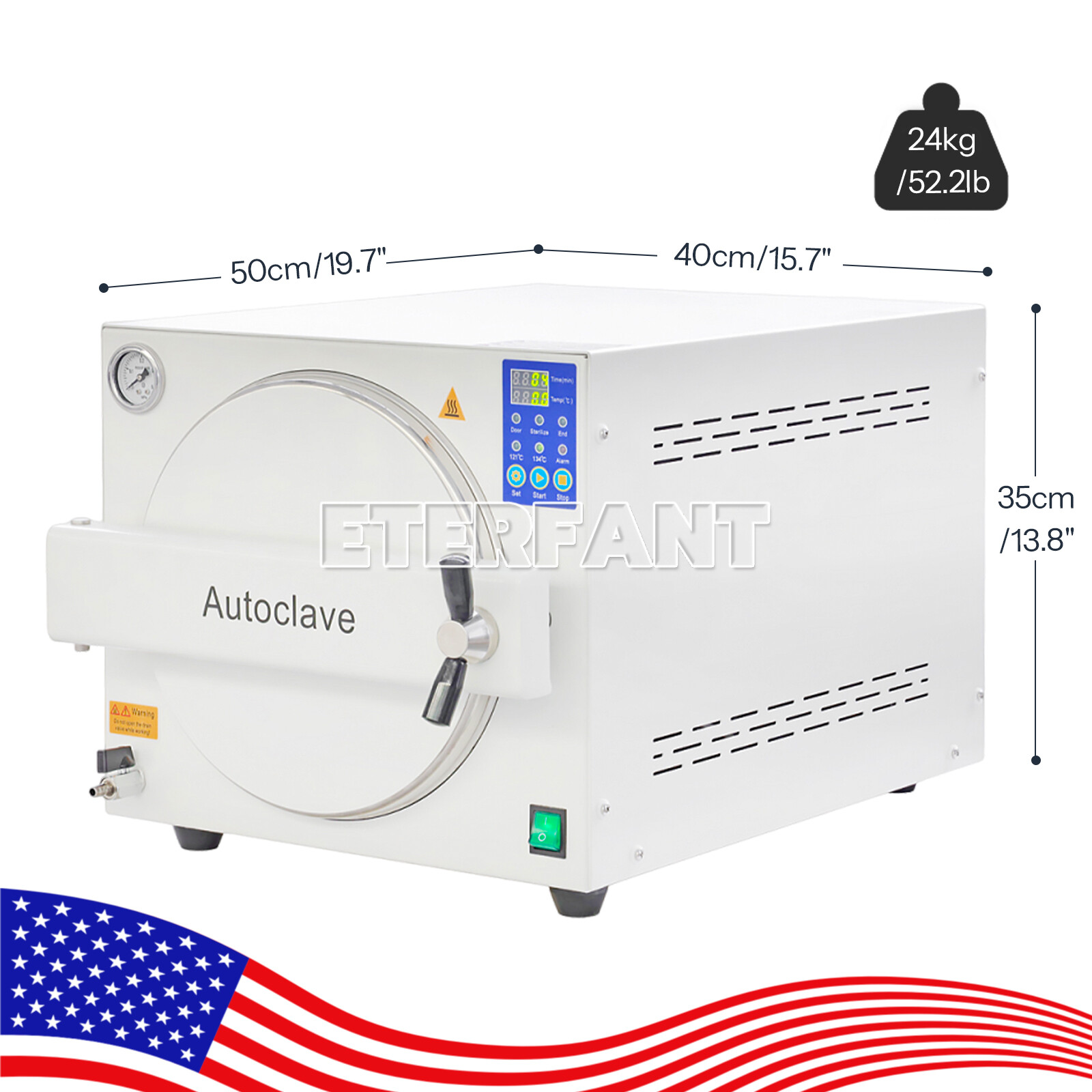 18/23L Class N/B Dental Autoclave Steam Sterilizer Medical Sterilization US