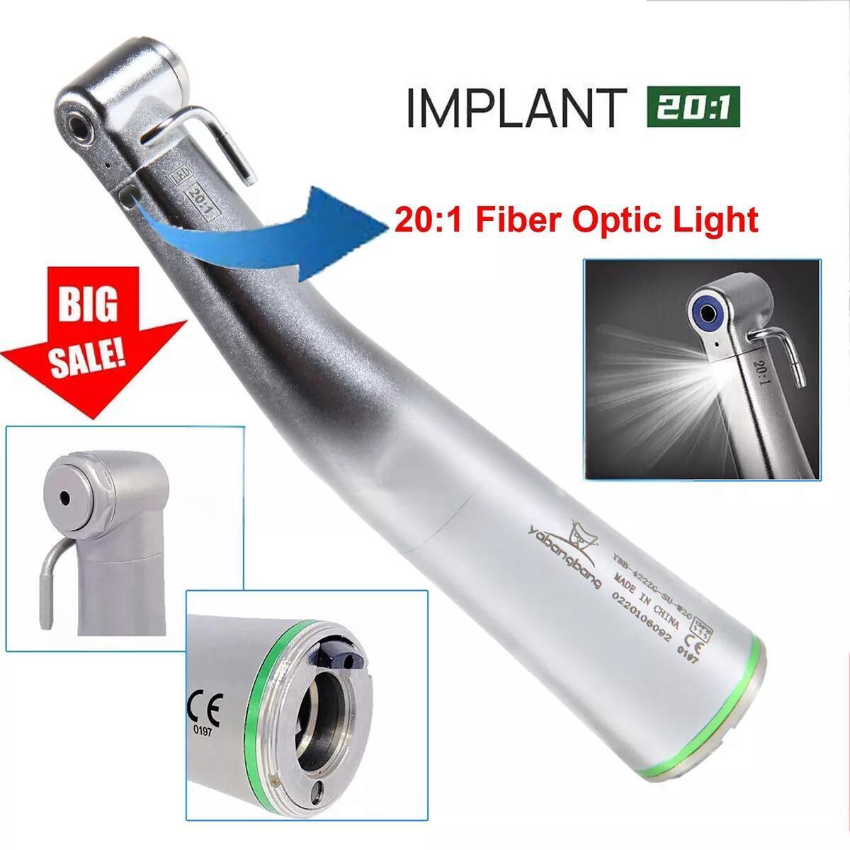 Dental 20:1 LED Fiber Optic Implant Contra Angle Handpiece SG20L Fit NSK Ti-Max