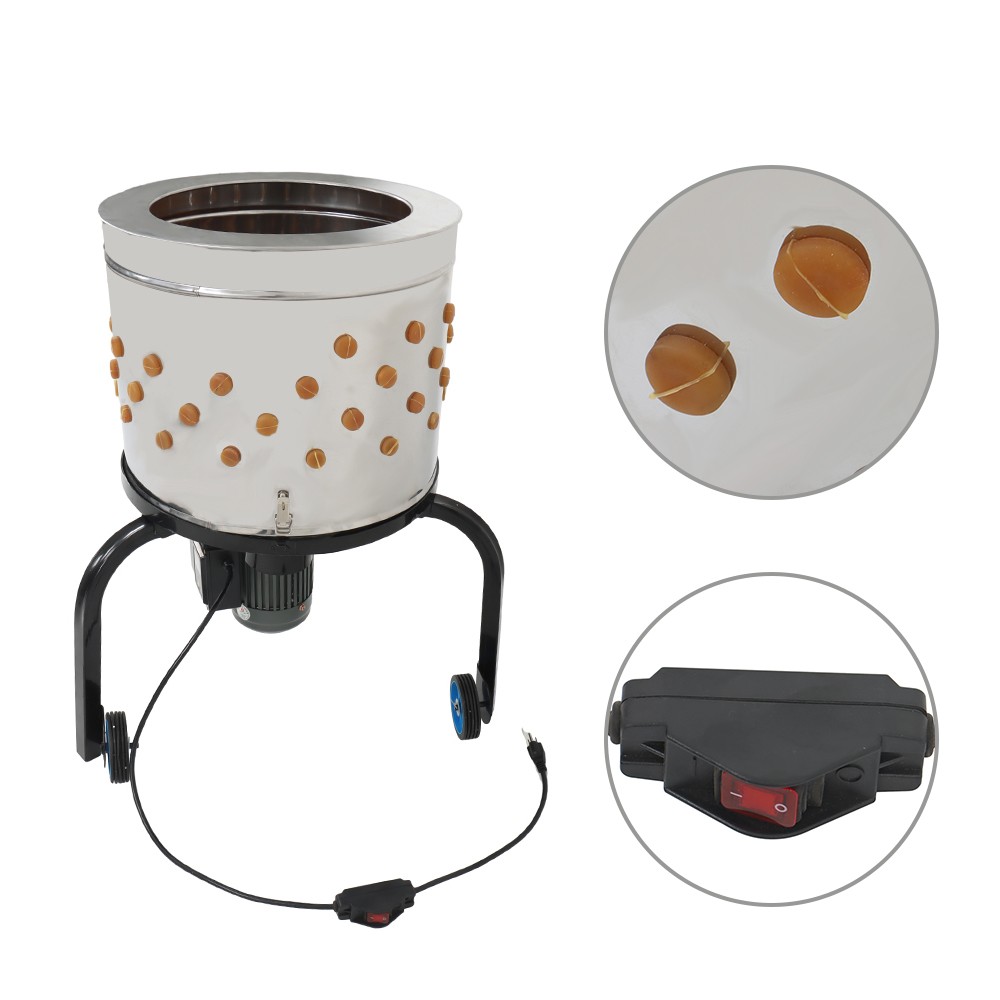 120V 280RPM Motor Feather Plucker Stainless Steel Drum Chicken Plucker Machine