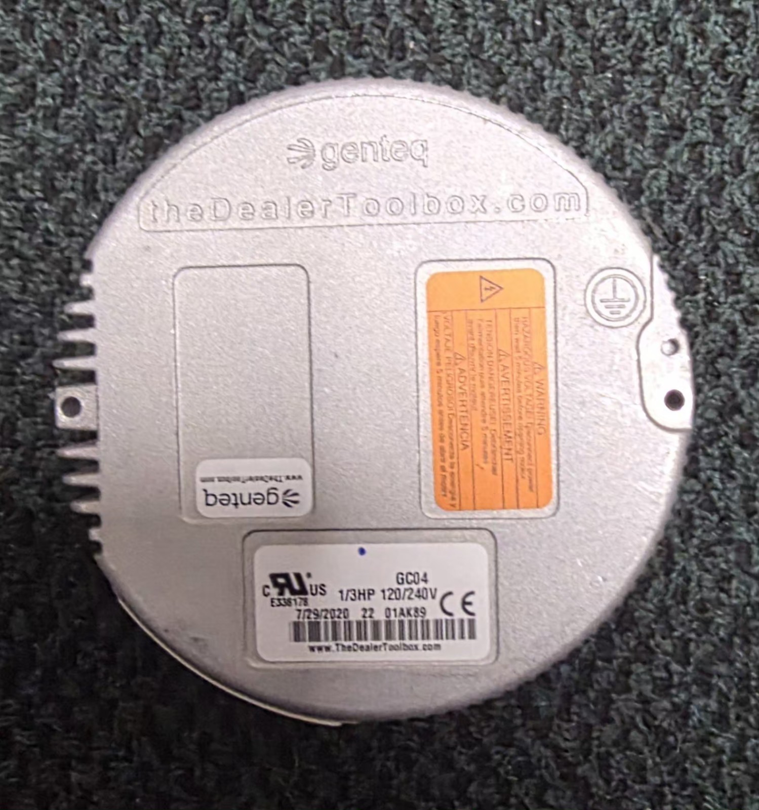 GENTEQ (ECM ONLY) GC04, 1/3 HP, 120/240V, 01AK89