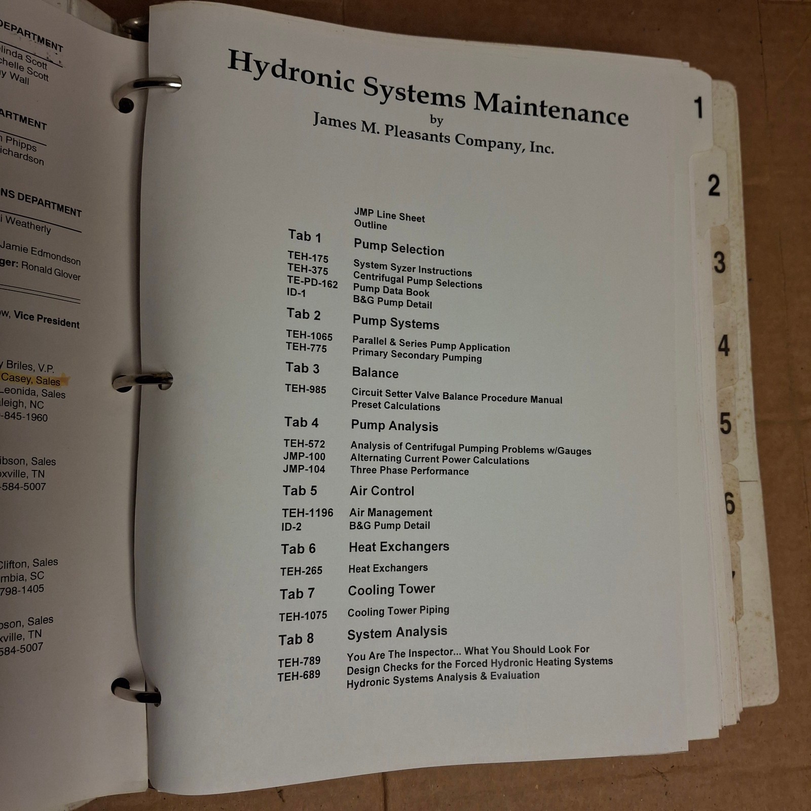 Bell & Gossett/ITT/Hydronic System Maintenance Training Manual/Loose Leaf Binder