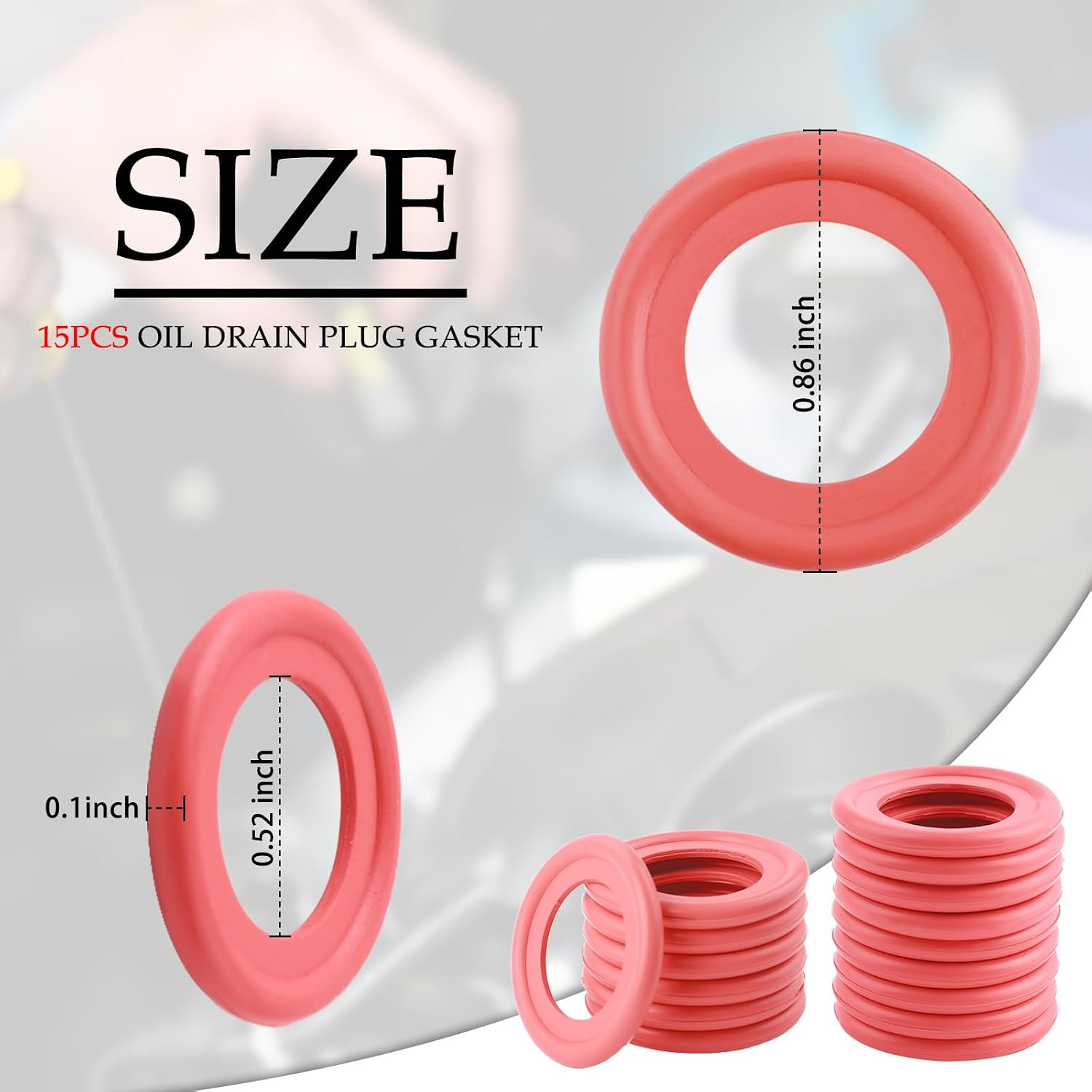 15PCS Oil Drain Plug Gasket Replacement OEM 090-115/06507741Aa,Soft ID 14Mm